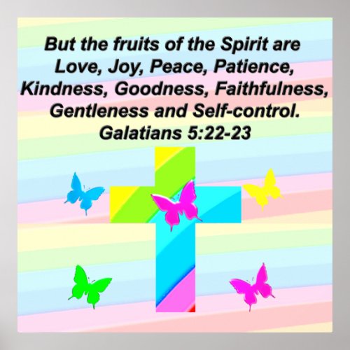 PRETTY GALATIANS 5 FRUIT OF THE SPIRIT POSTER