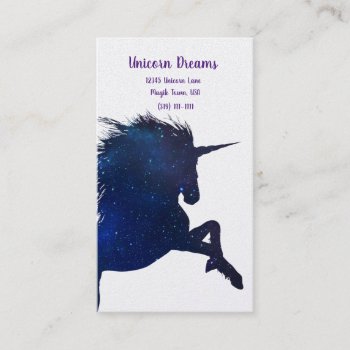 Pretty Galaxy Unicorn Business Card by businesscardsforyou at Zazzle