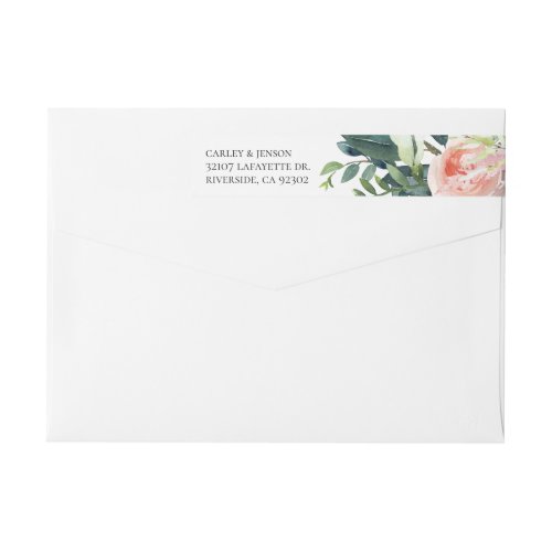 Pretty Garden Floral Return Address Wrap Around Label