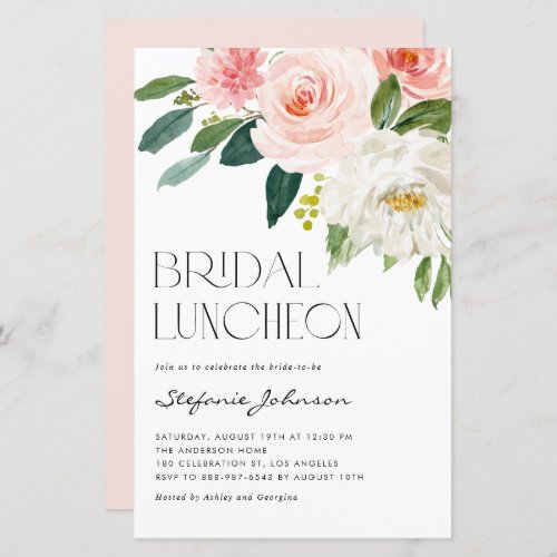 Pretty Garden Florals Bridal Luncheon Invitation