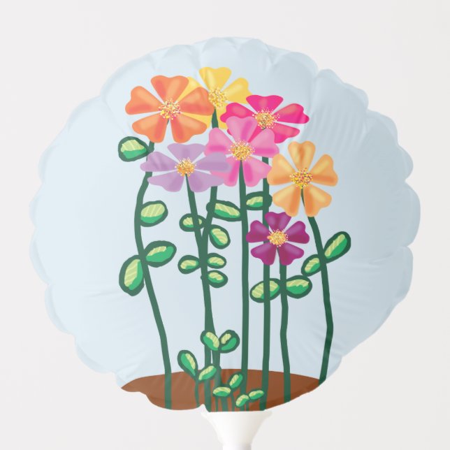 Pretty garden flowers balloon (Front)