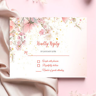 Pretty Garden Wildflowers Sweet 16 Favor Tags RSVP Card