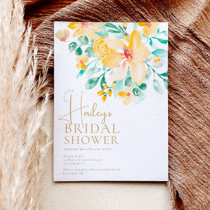 Pretty garden yellow green floral bridal shower invitation