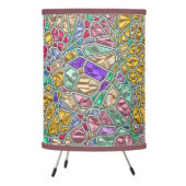 Pretty Gem Mosaic with Stained Glass Effect Tripod Lamp (Left)