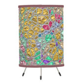 Pretty Gem Mosaic with Stained Glass Effect Tripod Lamp (Back)
