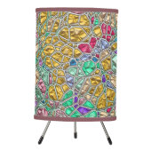 Pretty Gem Mosaic with Stained Glass Effect Tripod Lamp (Front)