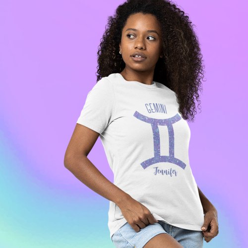Pretty Gemini Astrology Sign Custom Birthday T_Shirt