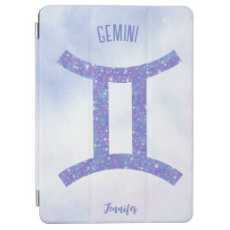 Pretty Gemini Astrology Sign Personalized Purple iPad Air Cover