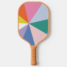 Pretty Geometric & Cute Striped Pickleball Paddle
