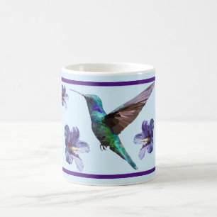 Pretty Geometric Hummingbird/Hibiscus Mug