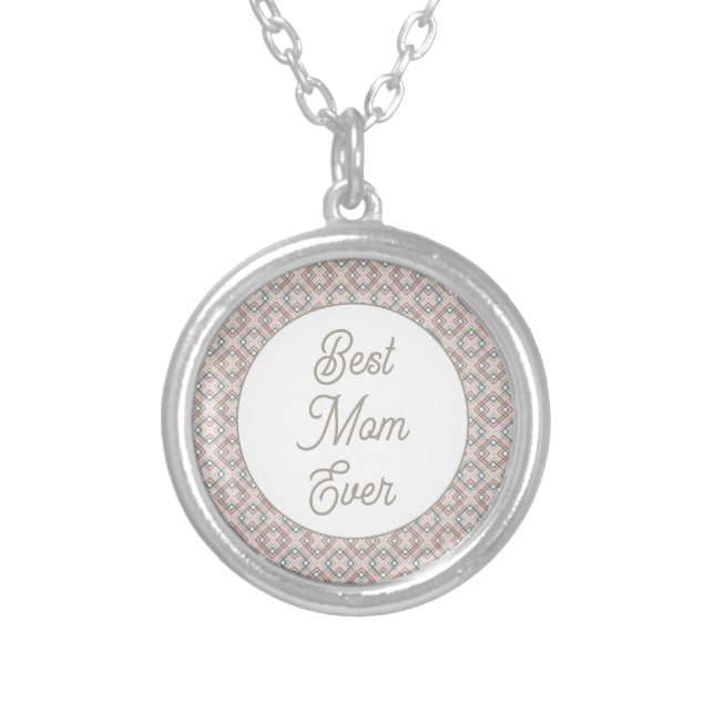 Pretty Geometric Pattern  Silver Plated Necklace (Front)