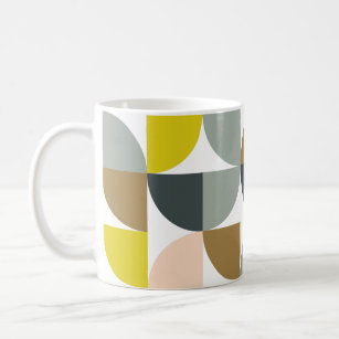 Pretty Geometric Shapes Pattern in Soft Colors Coffee Mug