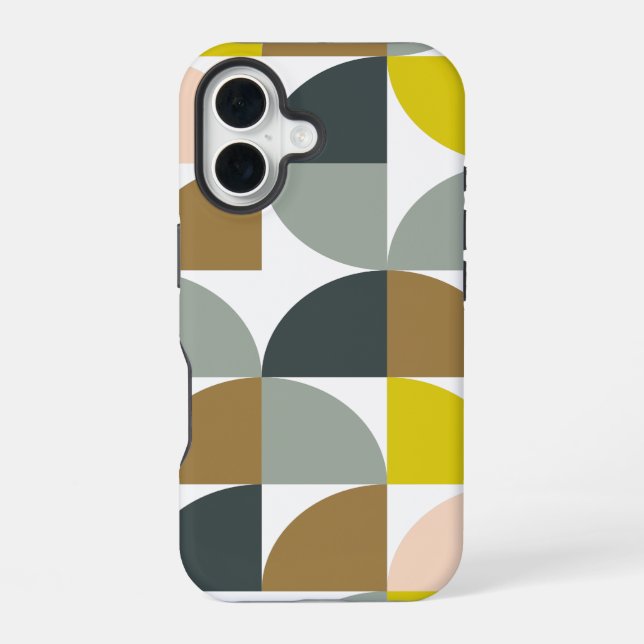 Pretty Geometric Shapes Pattern in Soft Colors Iphone Case (Back)