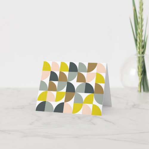 Pretty Geometric Shapes Pattern in Soft Colors Note Card