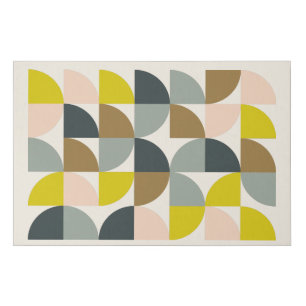 Pretty Geometric Shapes Pattern Soft Pastel Colors Faux Canvas Print