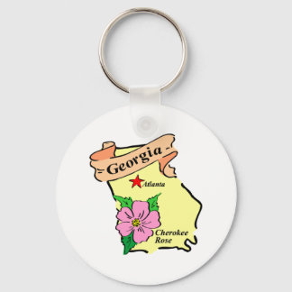 Pretty Georgia Map Tees and Gifts Keychain