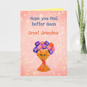 Pretty Get Well Great Grandma Greeting Card