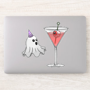 Pretty Ghost & Creepy Halloween Cocktail Sticker