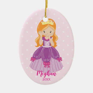 Pretty Ginger Princess Christmas Ornament