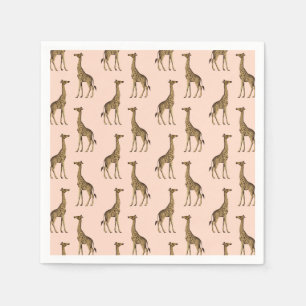 Pretty Giraffes Pink Napkins