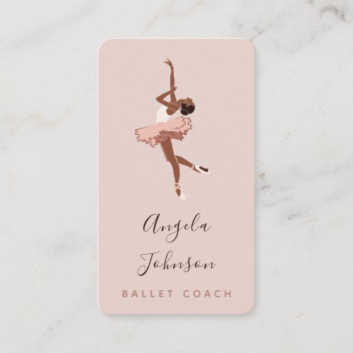 Pretty Girl Ballerina Illustration Dancing School Business Card