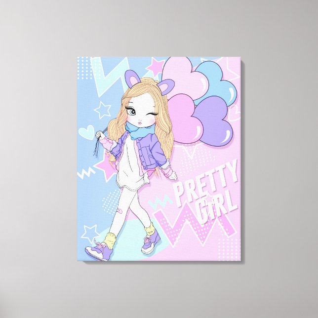 Pretty Girl Canvas Print (Front)