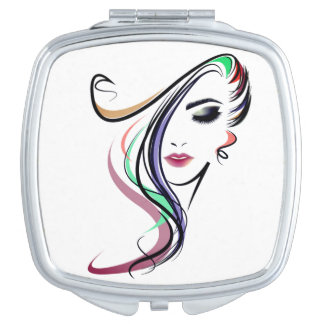 pretty girl compact mirror