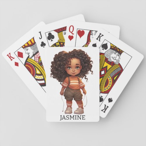 Pretty Girl Curly Hair wavy Playing Cards