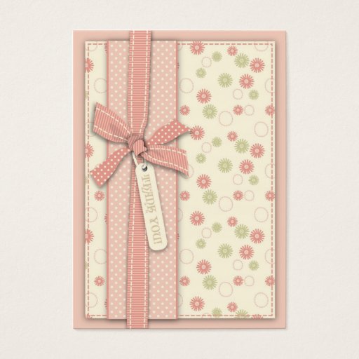 Customizable Pretty Girl Floral TY Notecard Business Card Template