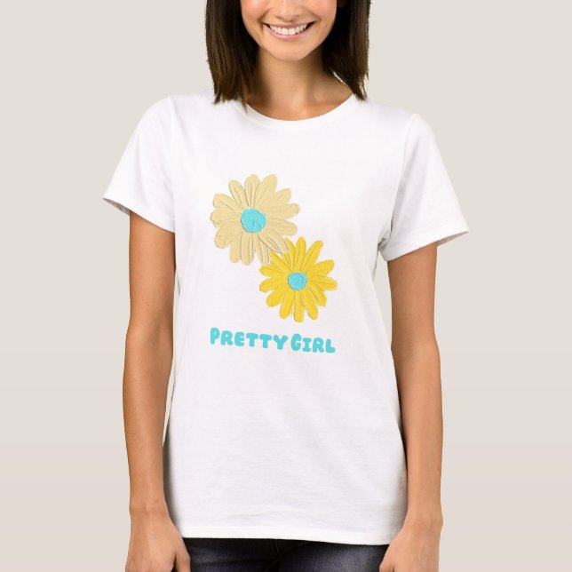 Pretty girl flowers tshirt  (Front)