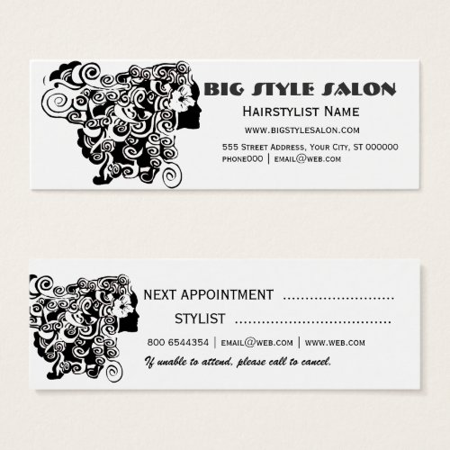 Pretty Woman Long Waves Hair Beauty Salon Business Card Template