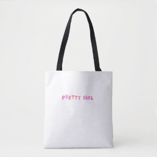 Pretty Girl Pink Bubble Letters Cute Aesthetic Tote Bag