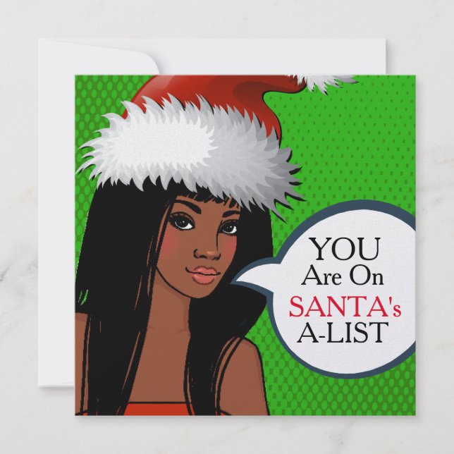 Pretty Girl Retro Pop Art Christmas Invitation (Front)