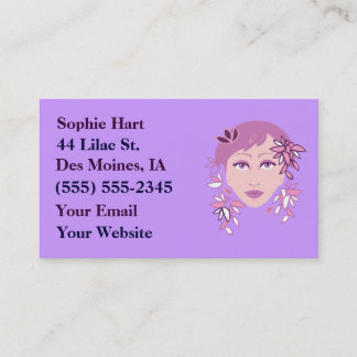 Pretty Girl with Petals Business Cards