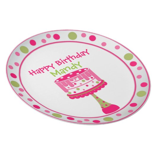 Pretty Girl's Birthday Plate (Right Side)