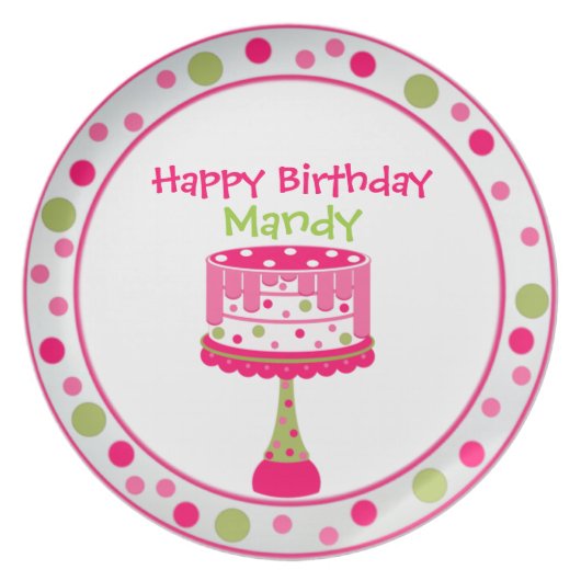Pretty Girl's Birthday Plate (Front)
