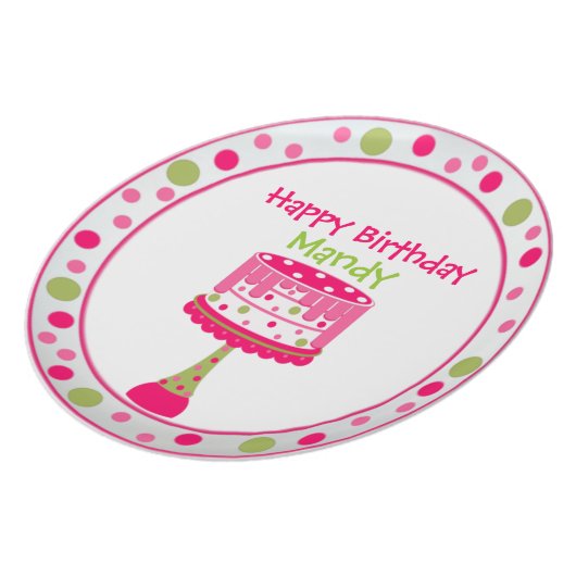 Pretty Girl's Birthday Plate (Left Side)