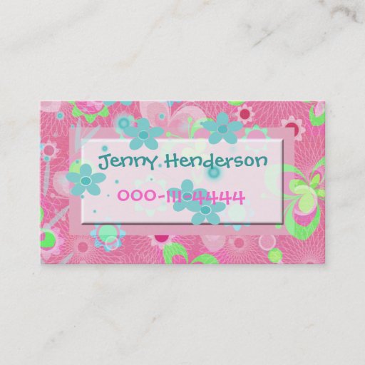 Customizable Pretty Girl's calling card Business Card