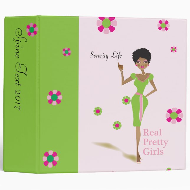 Pretty Girls Pink and Green Binder (Front/Spine)