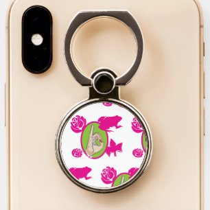 Pretty Girls Pink and Green Phone Ring Stand
