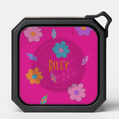 Pretty Girls Retro Hot Pink Flower Bluetooth Speaker