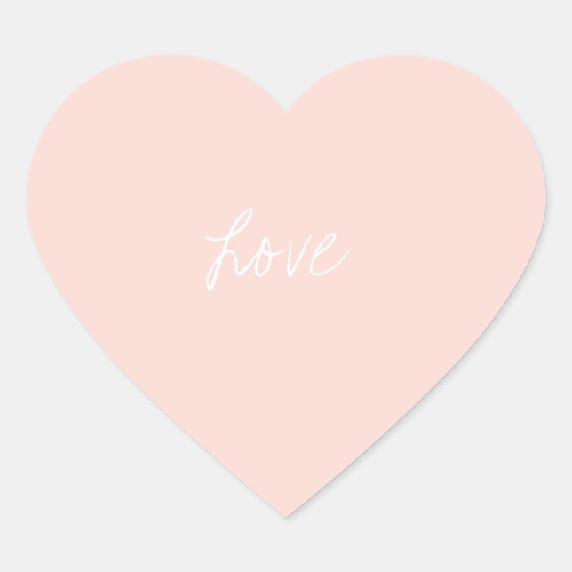 Pretty Girly Blush Pink Script Heart Heart Sticker (Front)
