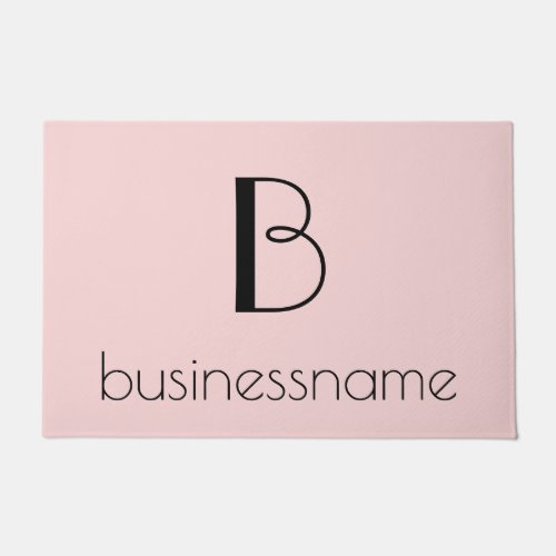 Pretty Girly Custom Monogram Intial Pink Business Doormat