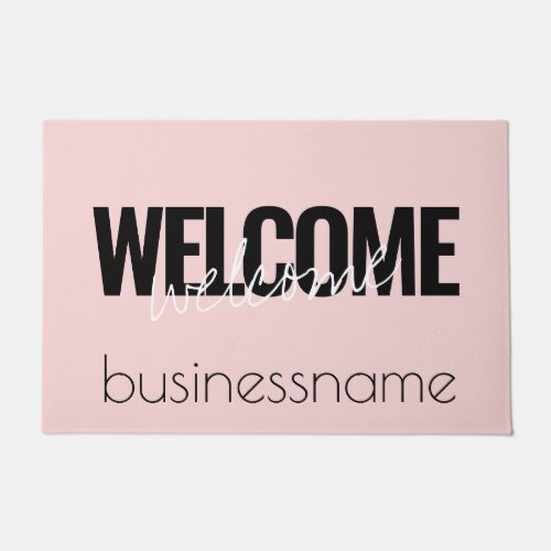 Pretty Girly Custom Pink Business Welcome Doormat