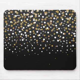Pretty Girly Gold Glitter Dots Illustration Mouse Pad