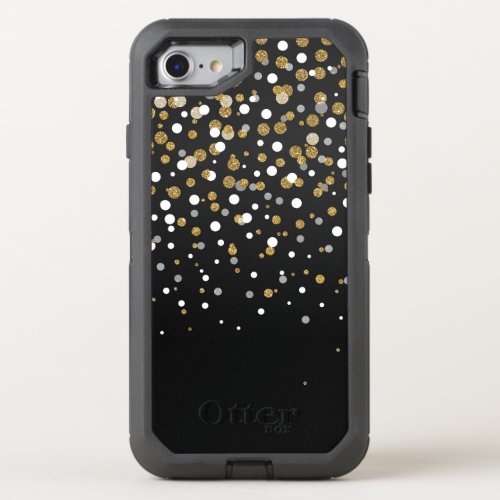 Pretty Girly Gold Glitter Dots Illustration OtterBox Defender iPhone SE87 Case