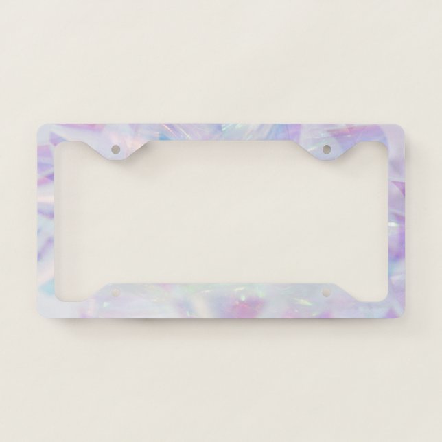 Pretty Girly Holographic License Plate Frame (Front)