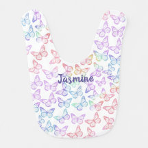 Pretty Girly Holographic Pastel Butterfly Add Name