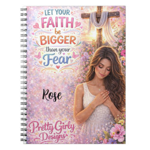 Pretty Girly Inspirational Floral Christian Jesus Notebook
