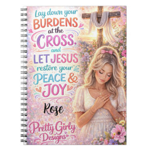 Pretty Girly Inspirational Floral Christian Jesus Notebook